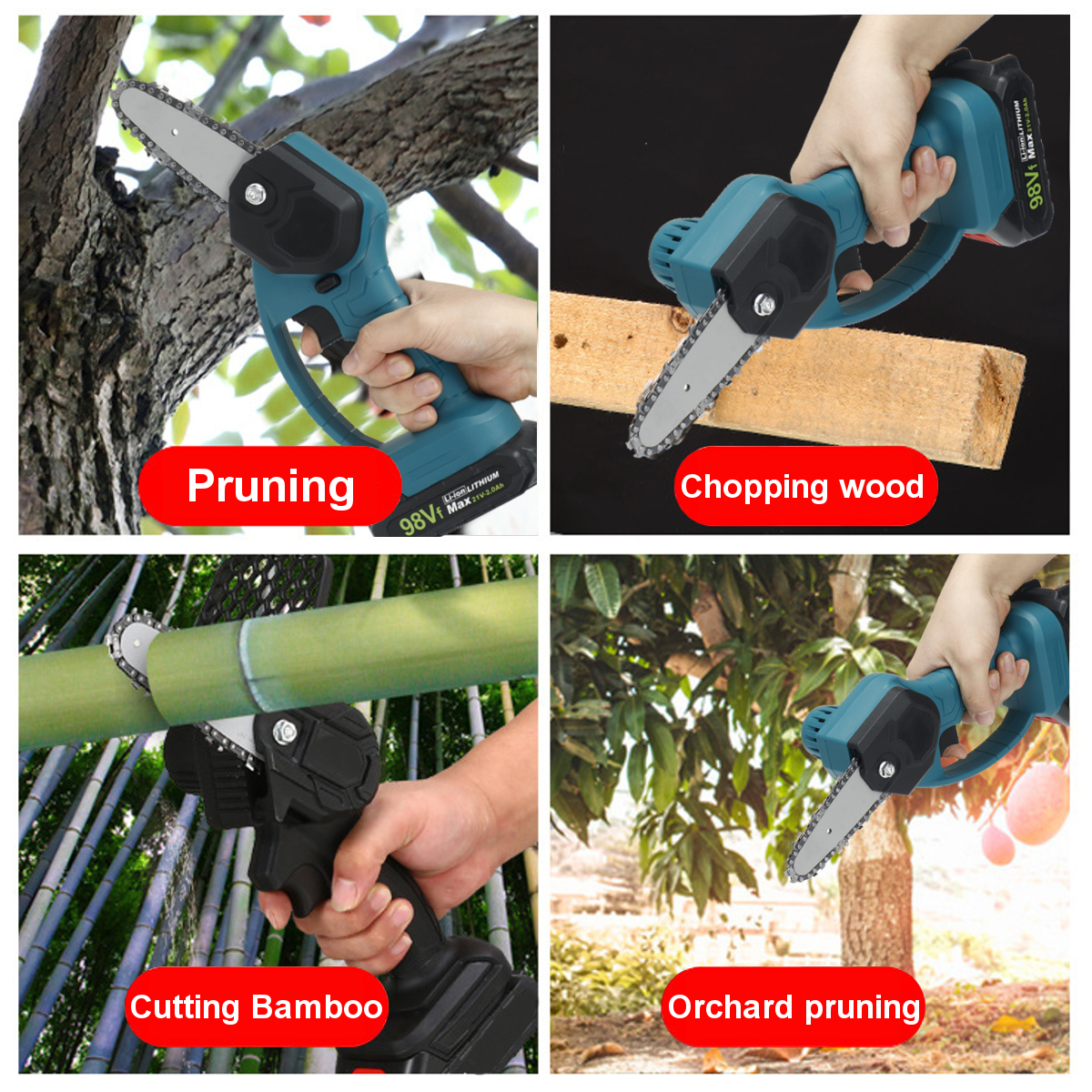 550W-21V-4inch-One-Hand-Woodworking-Electric-Chain-Saw-Wood-Cutter-Cordless-1807129-2