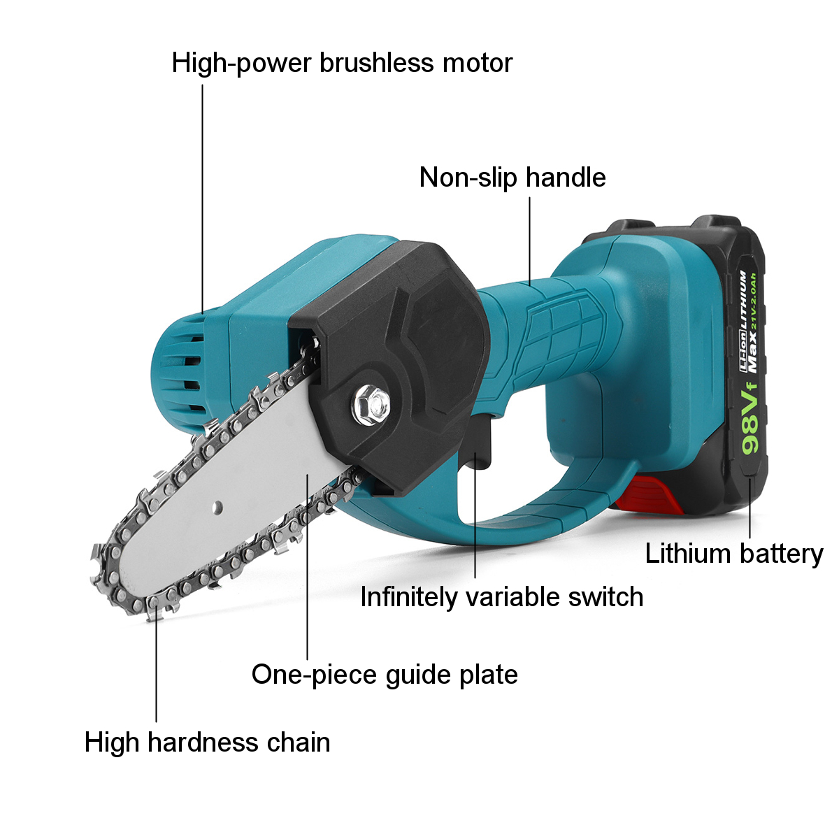 550W-98VF-4inch-Rechargeable-Electric-Chain-Saw-Woodworking-Cutting-Saw-W-1pc-Battery-1792714-9