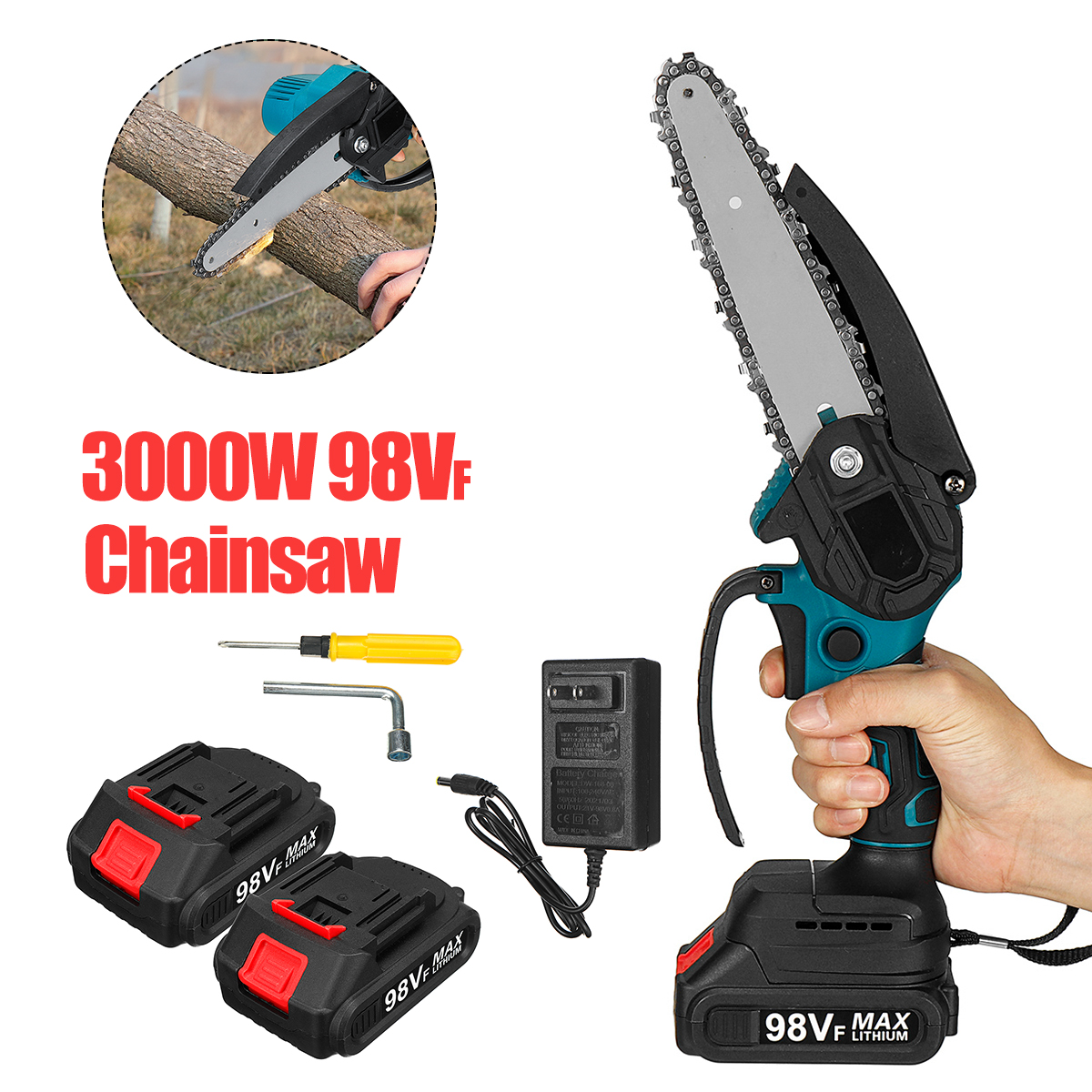 6-Inch-98VF-3000W-10000rpm-Mini-Electric-Chainsaw-Battery-Indicator-Portable-Woodworking-Wood-Cutter-1858363-7