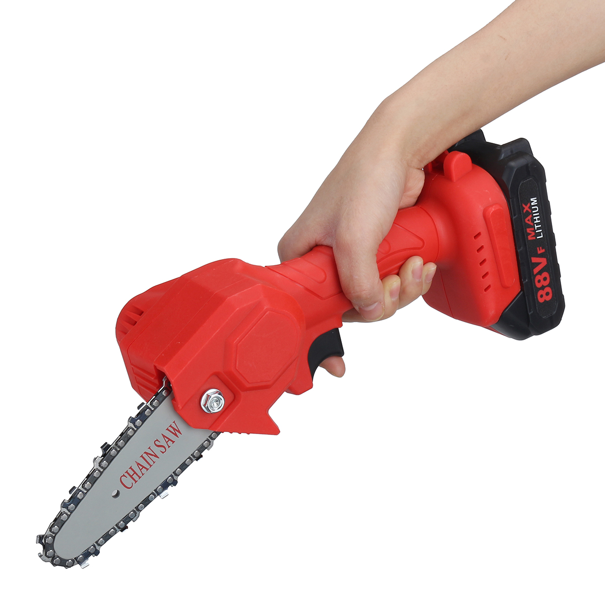 88V-4Inch-Portable-Electric-Pruning-Saw-Rechargeable-Small-Woodworking-Chain-Saw-W-12pcs-Battery-1811987-2