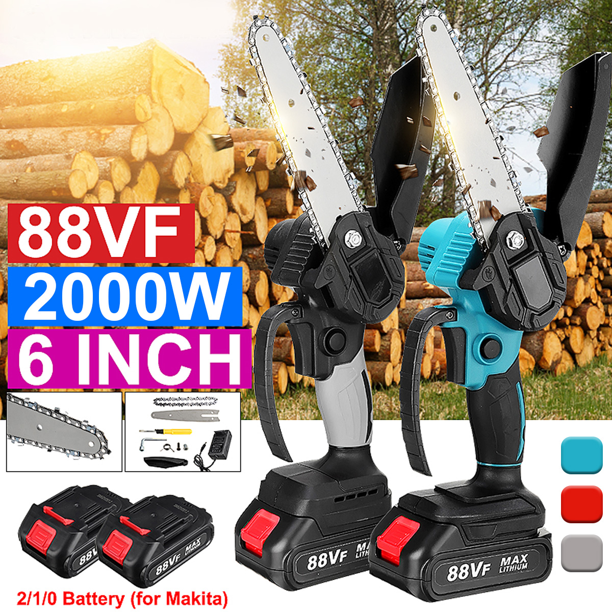 88VF-4000RPM-6-Cordless-Electric-Chainsaw-Wood-Cutter-Saw-W-None12-Battery-For-Makita-18V-Battery-1856702-1