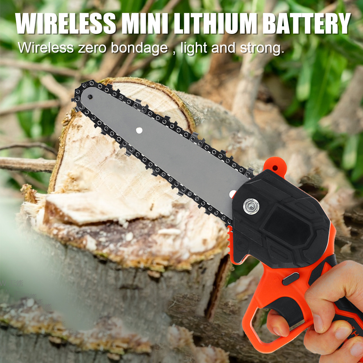 88VF-4Inch-6Inch-Cordless-Electric-Chain-Saw-One-Hand-Mini-Saw-Wood-Cutter-Woodworking-Tool-W-12-Bat-1870556-5