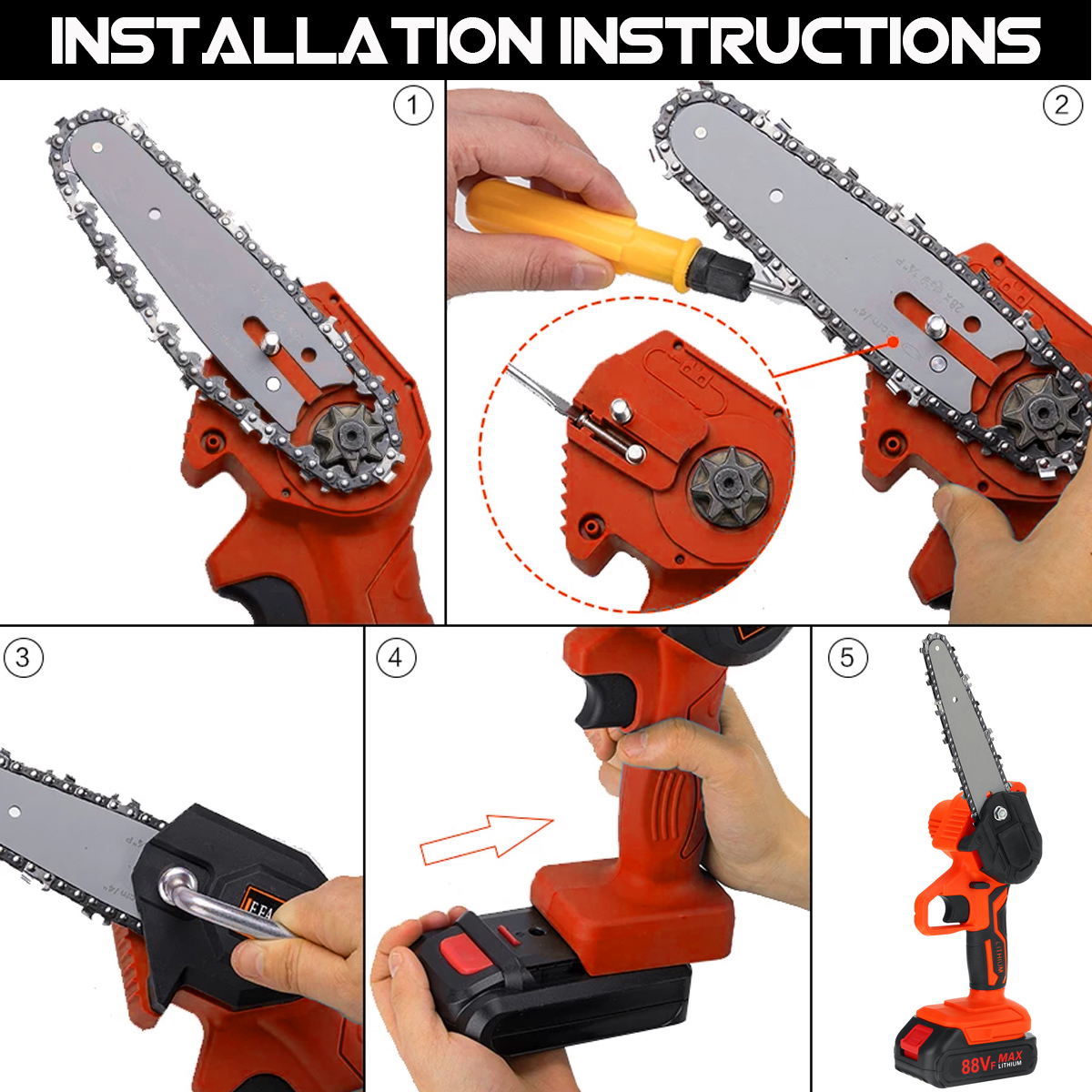 88VF-4Inch-6Inch-Cordless-Electric-Chain-Saw-One-Hand-Mini-Saw-Wood-Cutter-Woodworking-Tool-W-12-Bat-1870556-7