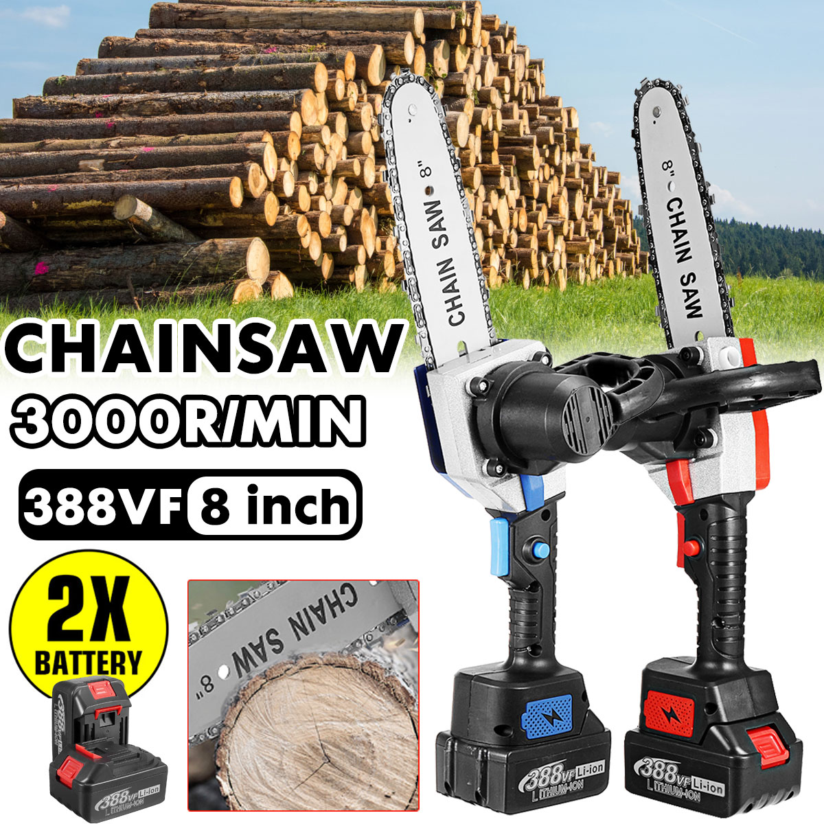 88VF-8-Inch-Cordless-Electric-Chainsaw-Wood-Cutter-Saw-Rechargeable-Woodworking-Tool-W-None12-Batter-1868739-2