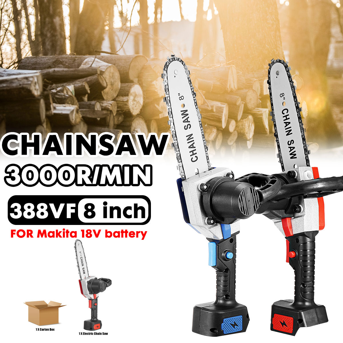88VF-8-Inch-Cordless-Electric-Chainsaw-Wood-Cutter-Saw-Rechargeable-Woodworking-Tool-W-None12-Batter-1868739-3