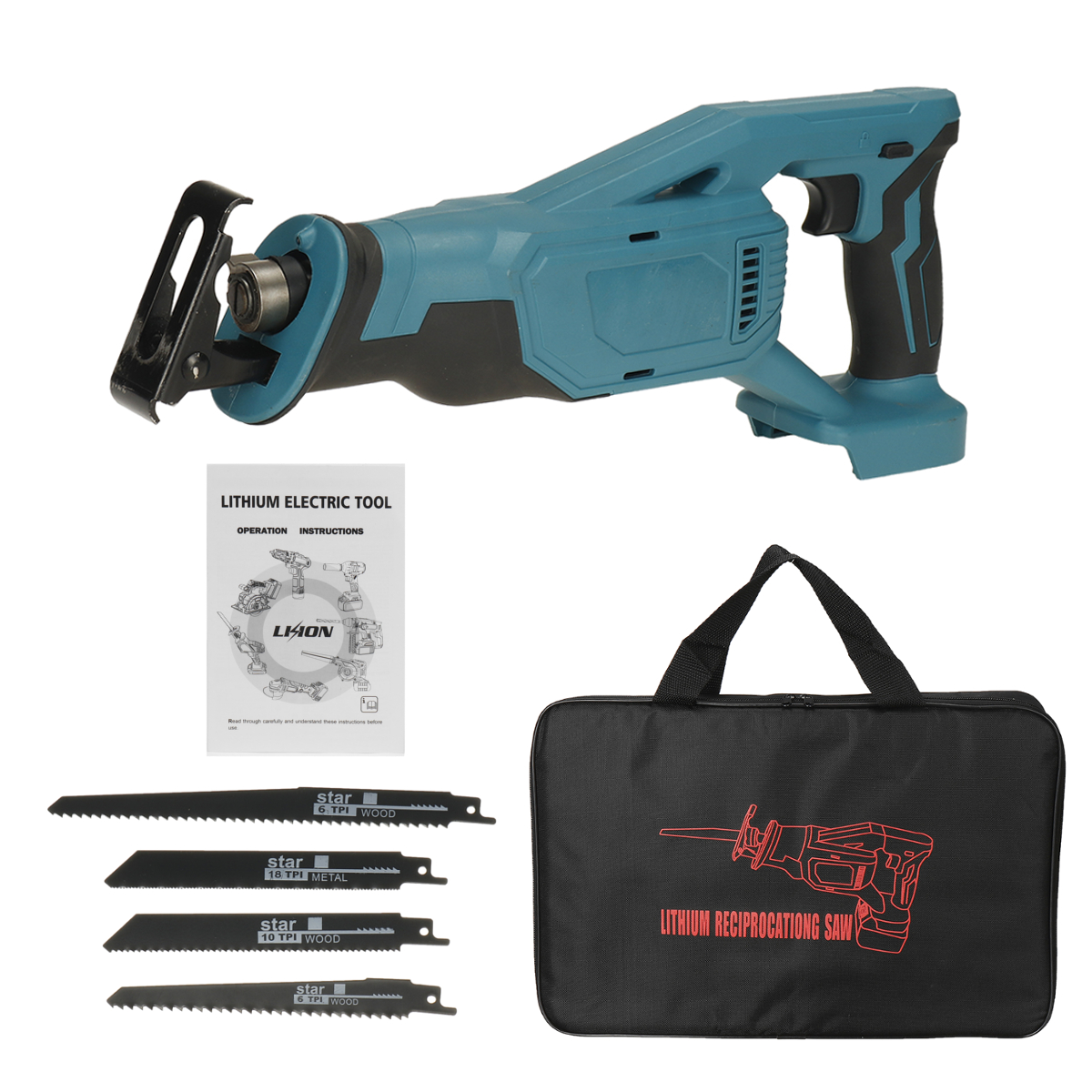 Cordless-Electric-Reciprocating-Saw-Recip-Sabre-Saw-W-4Blade-For-Makita-1821V-Battery-1816991-11