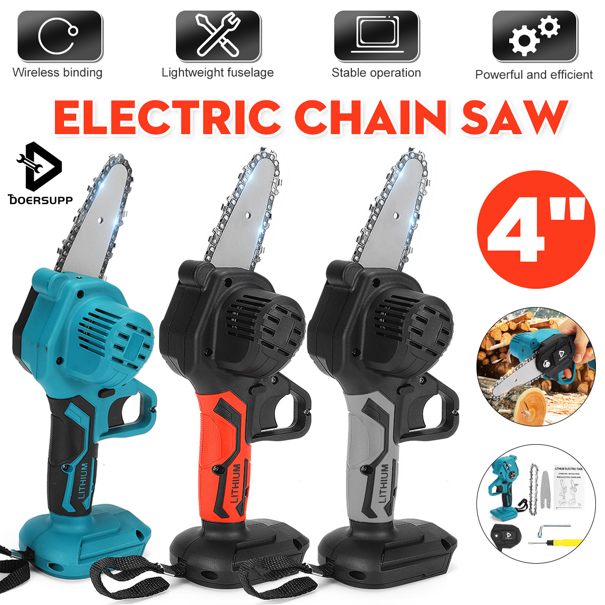 Doersupp-Portable-4Inch-Rechargable-Mini-Electric-Chainsaw-One-handed-Electric-Saws-For-Cutting-Prun-1837617-4