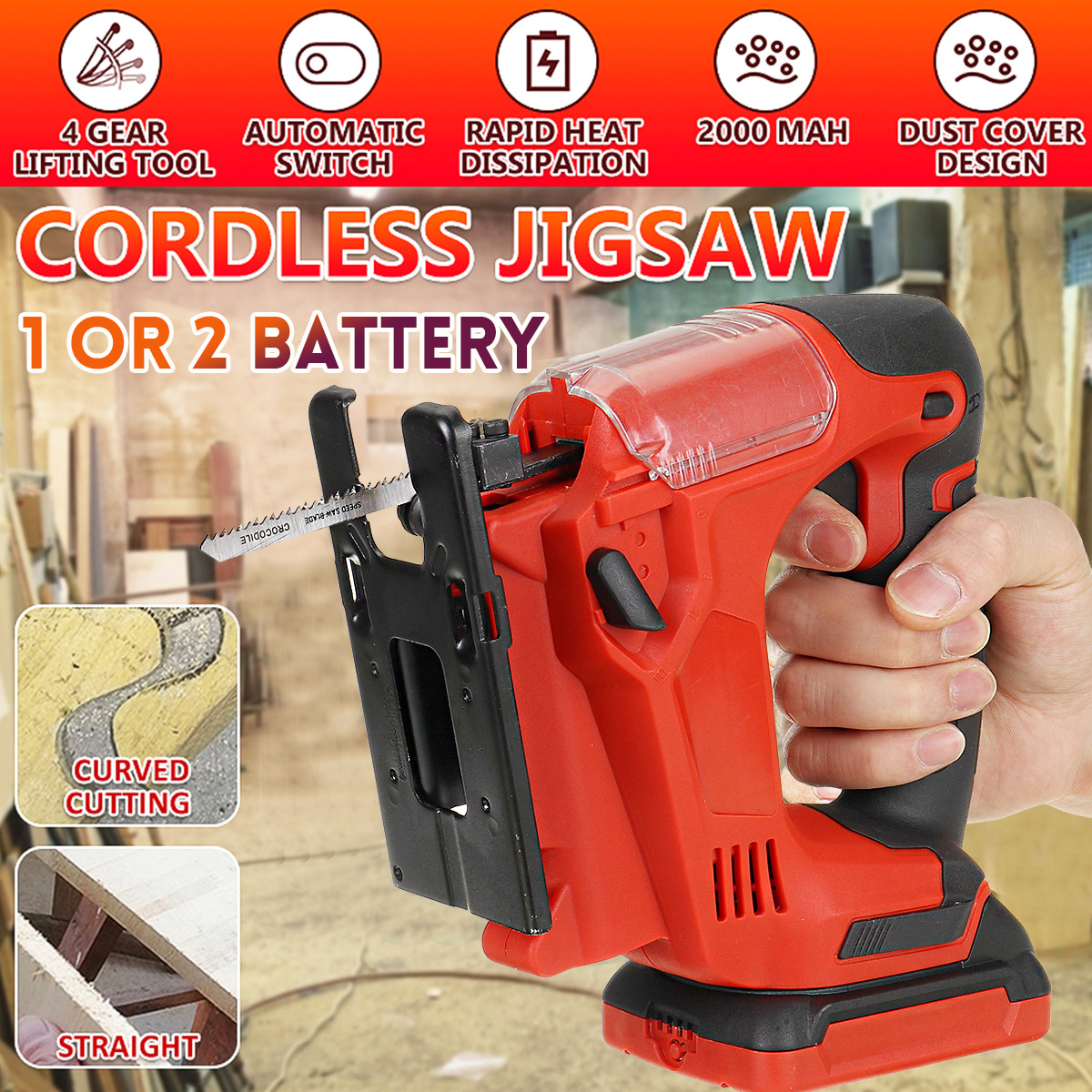Drillpro-2000mAh-Electric-Saws-Cordless-Jig-Saw-Angle-Adjustble-65mm-Cutting-Depth-With-1-Or-2-Batte-1840189-2