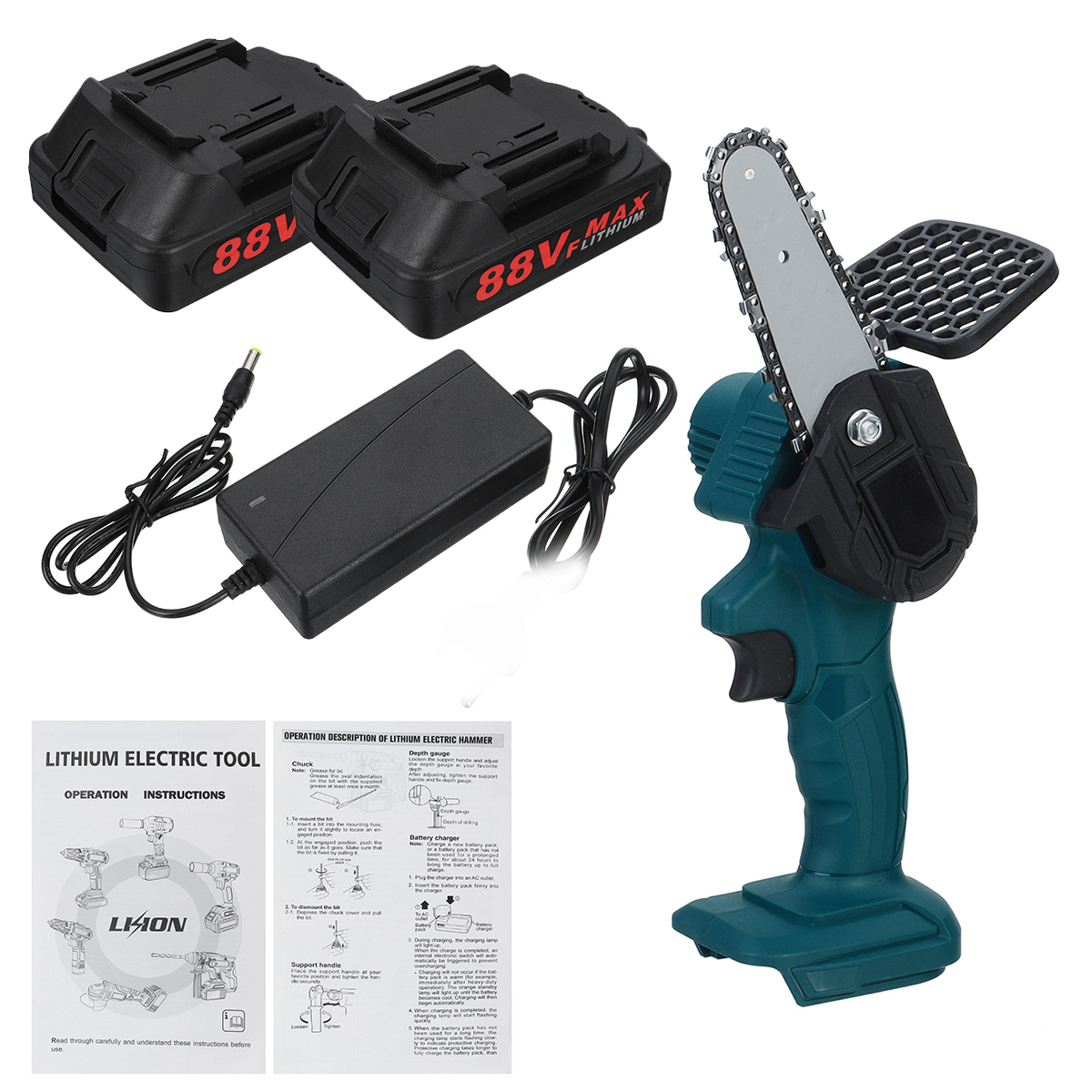 Electric-Saw-Cordless-One-Hand-Chain-Saw-Woodworking-Cutter-W-12pcs-Battery-EU-Plug-1811968-5