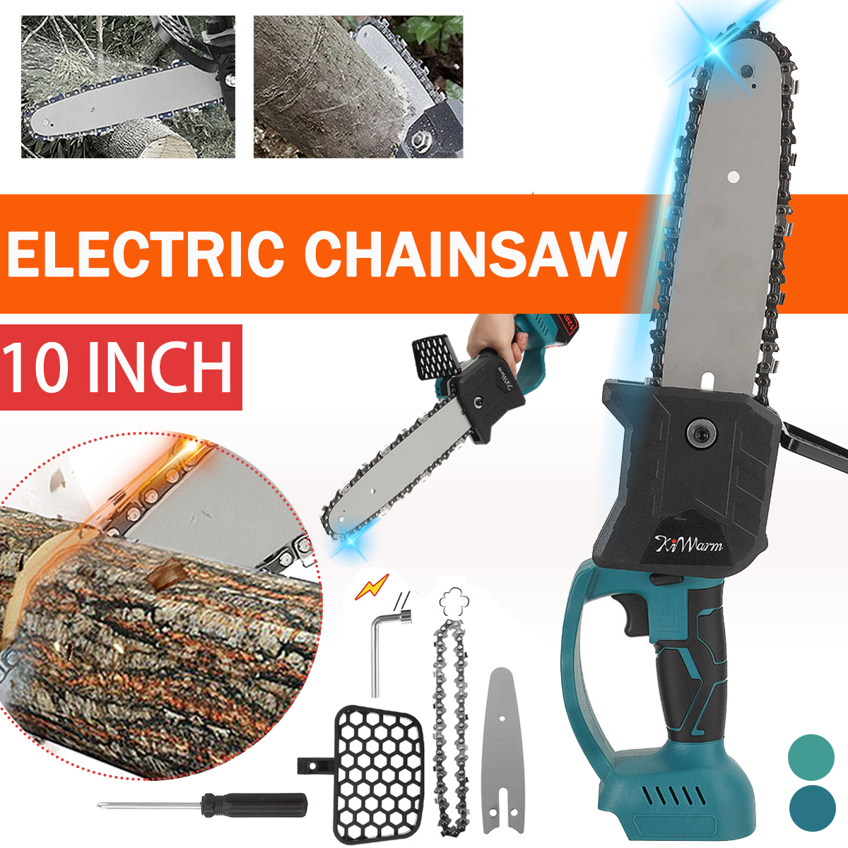 KIWARM-10-Inch-Portable-Electric-Saw-Pruning-Chain-Saw-Rechargeable-Woodworking-Power-Tools-Wood-Cut-1918536-2