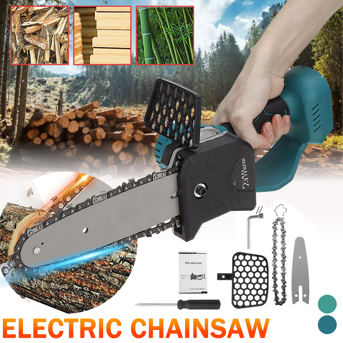 KIWARM-8-Inch-Portable-Electric-Saw-Pruning-Chain-Saw-Rechargeable-Woodworking-Power-Tools-Wood-Cutt-1917450-1