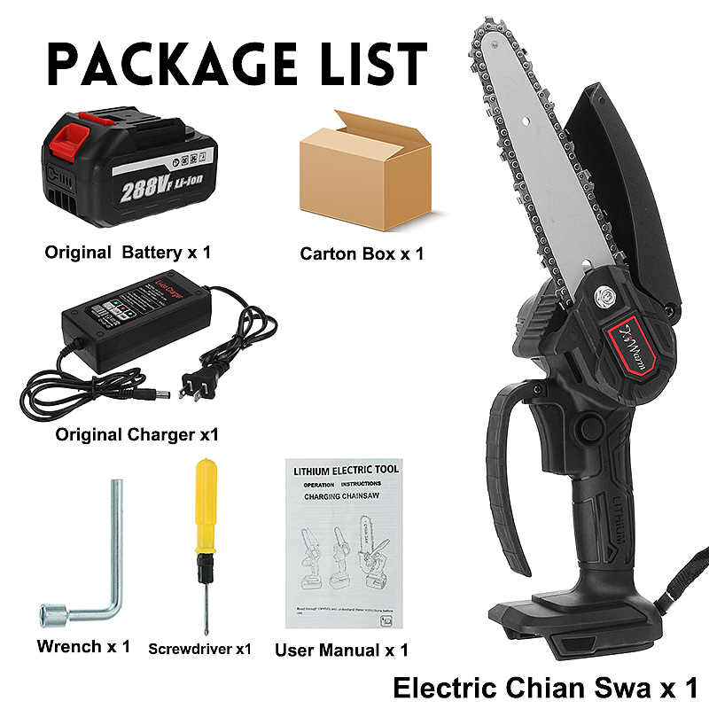 Kiwarm-288VF-6-Inch-Electric-Saw-Cordless-Rechargable-Electric-Chain-Saw-One-hand-Wood-Work-Cutter-G-1852893-17