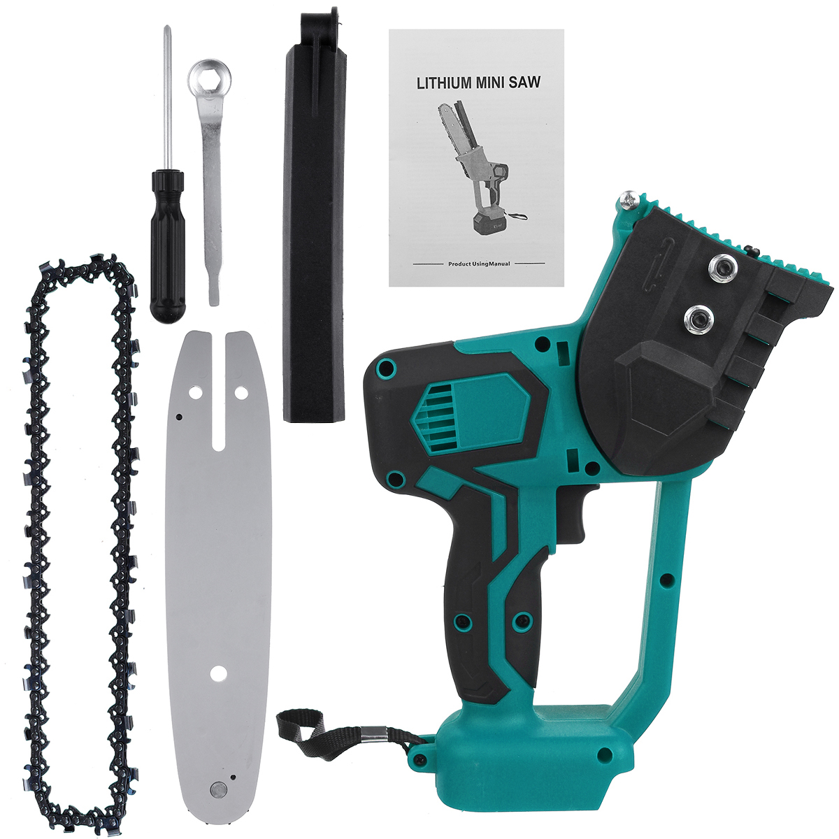 Kiwarm-8-Inch-Cordless-Electric-Chain-Saw-One-Hand-Saw-Woodworking-Cutter-for-Makita-1821V-Battery-1804678-8
