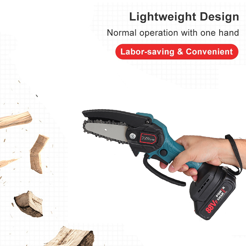 Kiwarm-88VF-4-Inch-Mini-Cordless-Electric-Chainsaw-Rechargeable-Wood-Cutter-One-Hand-Saw-W-12-Batter-1874632-4