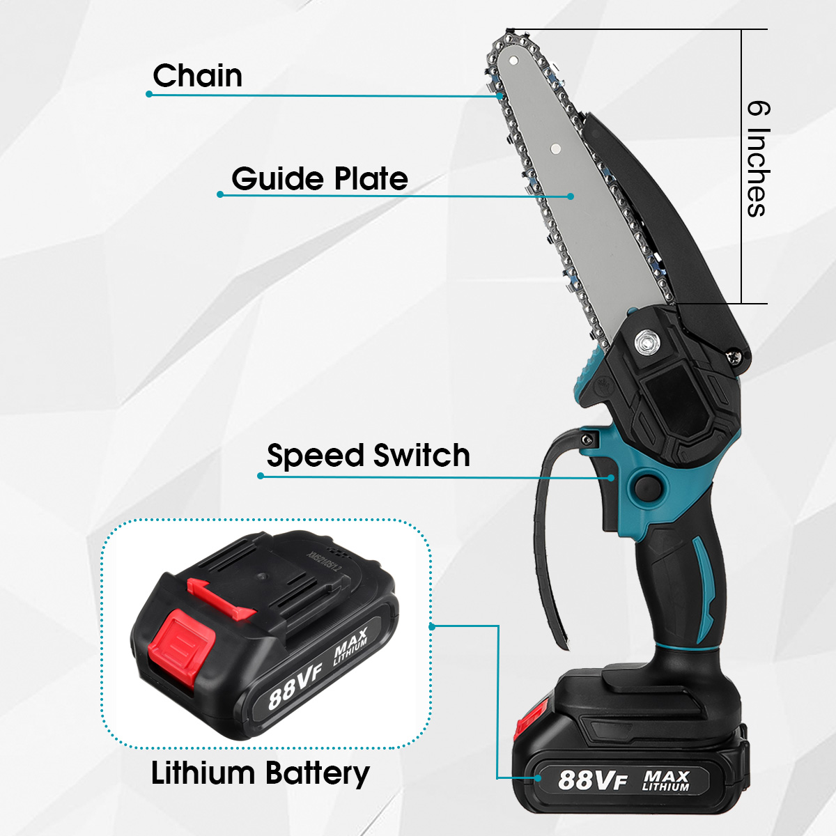 VIOLEWORK-6-88VF-Electric-Chain-Saw-Rechargable-Chainsaws-One-handed-Lithoum-Battery-Wood-Cutter-Wit-1849784-5