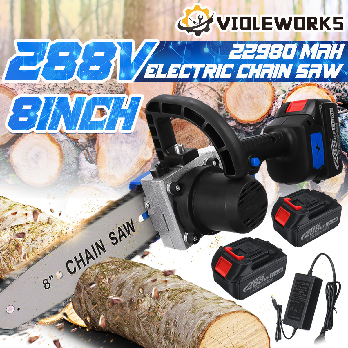 VIOLEWORKS-288VF-8Inch-Electric-Cordless-One-Hand-Saw-Chain-Saw-22980-mAh-Woodworking-Rechargable-Ch-1848005-3