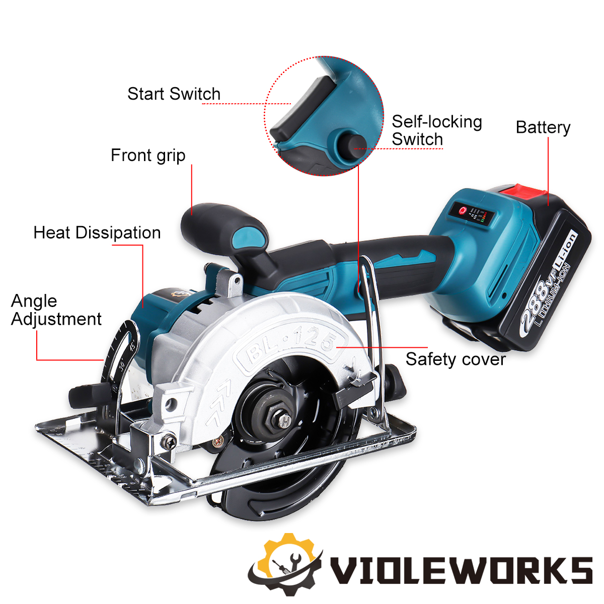 VIOLEWORKS-288VF-Brushless-Electric-Circular-Saw-Cordless-Wood-Cutting-Machine-For-Makita-18V-Batter-1918499-5