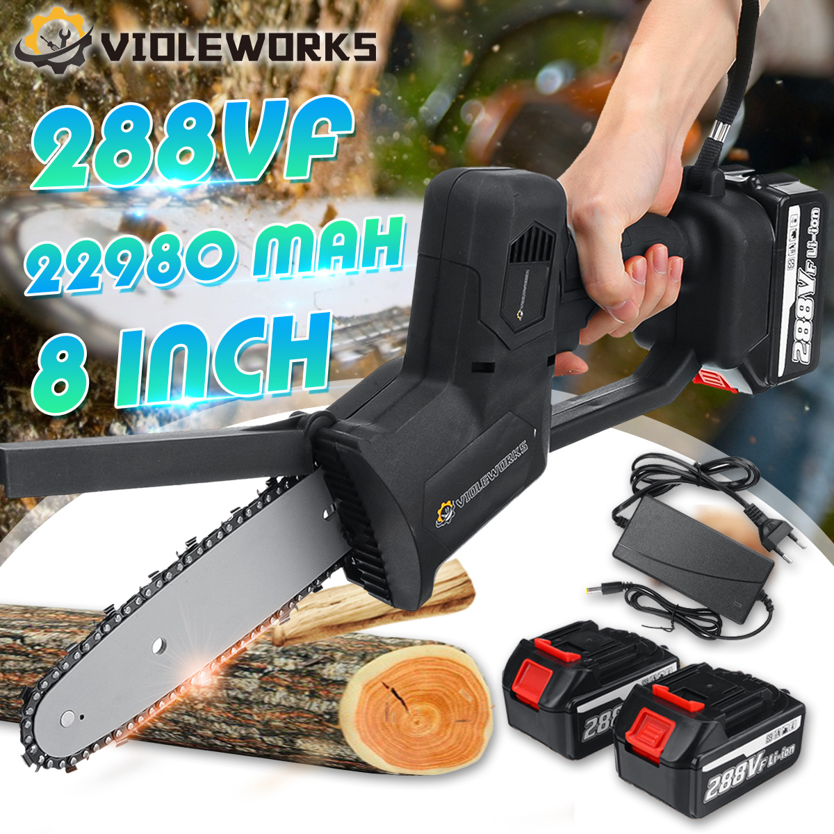 VIOLEWORKS-288VF-Cordless-Electric-Chain-Saw-One-Hand-Saw-Woodworking-Tool-W-None1pc2pcs-Battery-Als-1829028-2