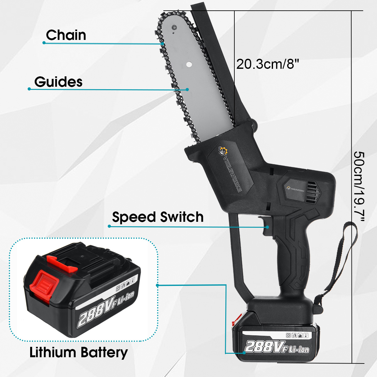 VIOLEWORKS-288VF-Cordless-Electric-Chain-Saw-One-Hand-Saw-Woodworking-Tool-W-None1pc2pcs-Battery-Als-1829028-5