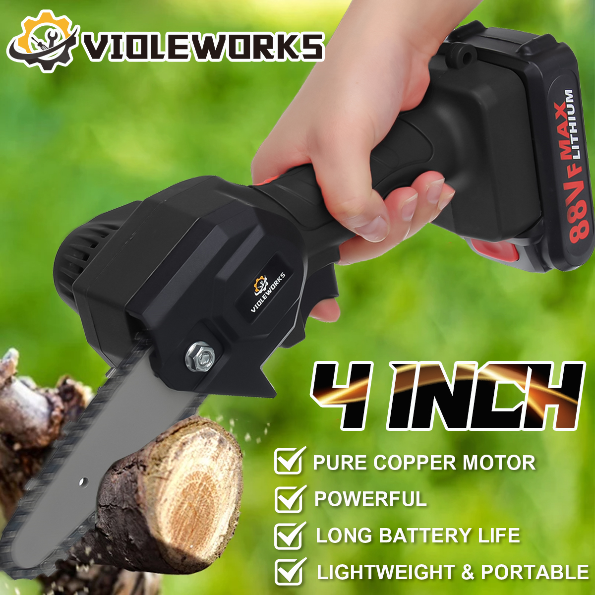 VIOLEWORKS-4-Inch-88VF-Cordless-Electric-Chain-Saw-1500W-One-Hand-Saw-Woodworking-Wood-Cutter-W-12-B-1868917-4