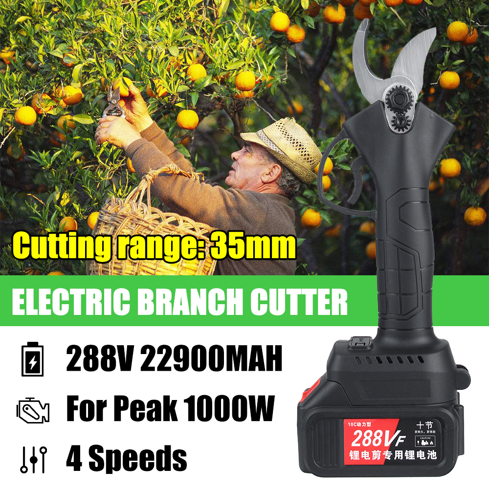 1000W-4-Speeds-Electric-Pruning-Shears-Garden-Scissor-Hedge-Trimmer-w-1pc-Battery-1806962-1