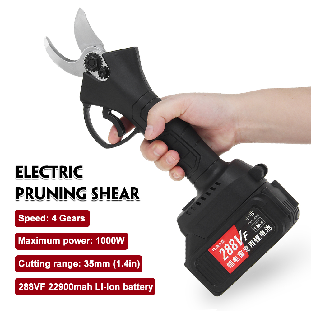 1000W-4-Speeds-Electric-Pruning-Shears-Garden-Scissor-Hedge-Trimmer-w-1pc-Battery-1806962-3