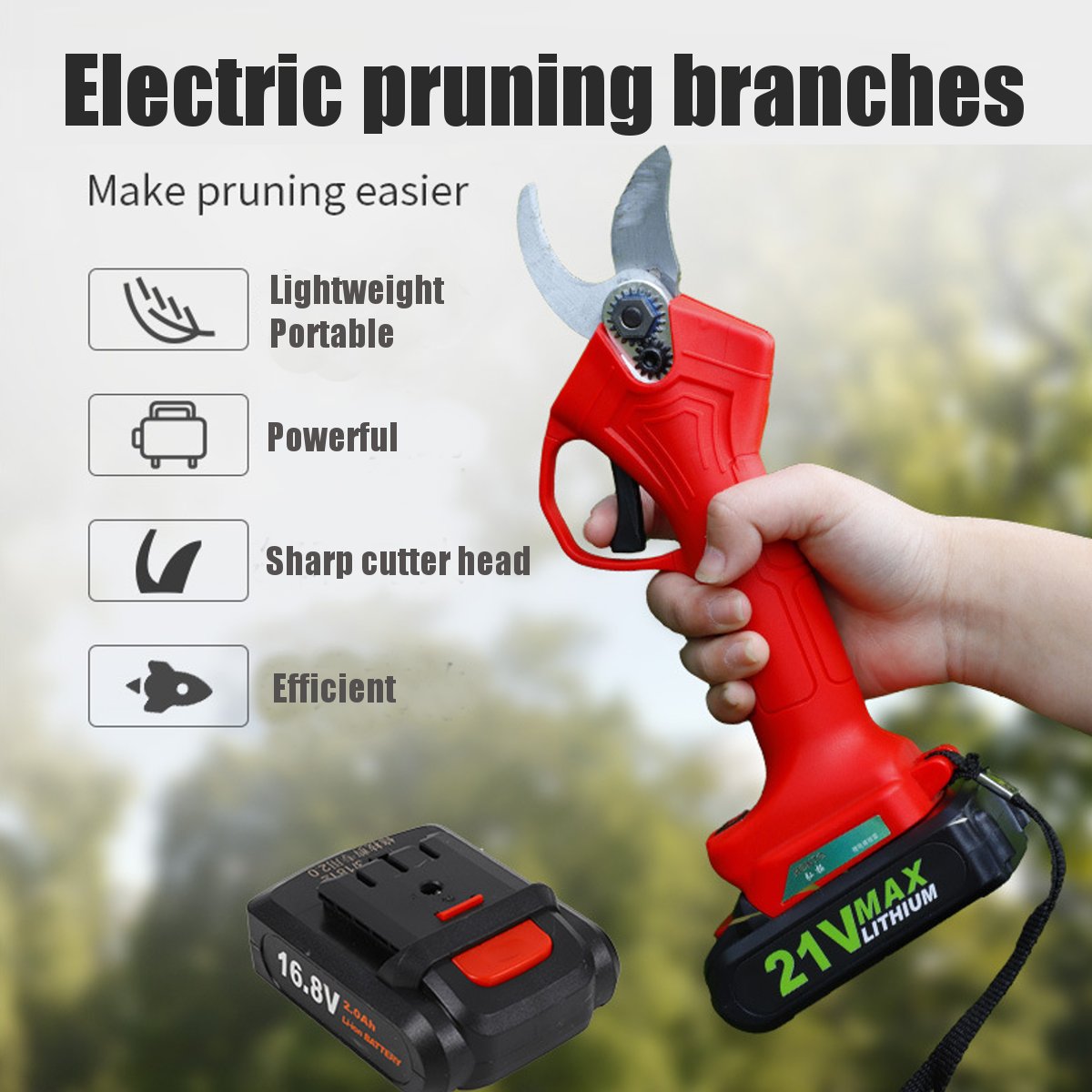 168V--21V-Rechargeable-Lithium-Electric-Cordless-Secateur-Pruning-Shears-Garden-Branch-Cutter-1572180-2