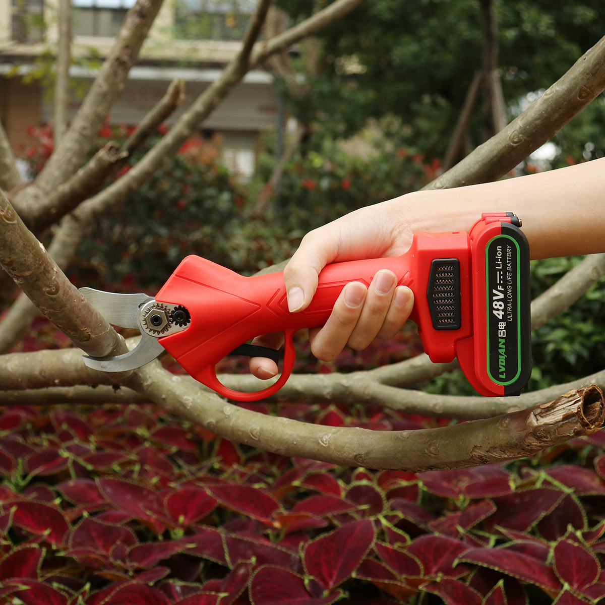 21V-Electric-Pruning-Shears-Rechargeable-Garden-Branches-Scissors-Cutter-Tree-Trimming-Cutting-Tool--1665439-2