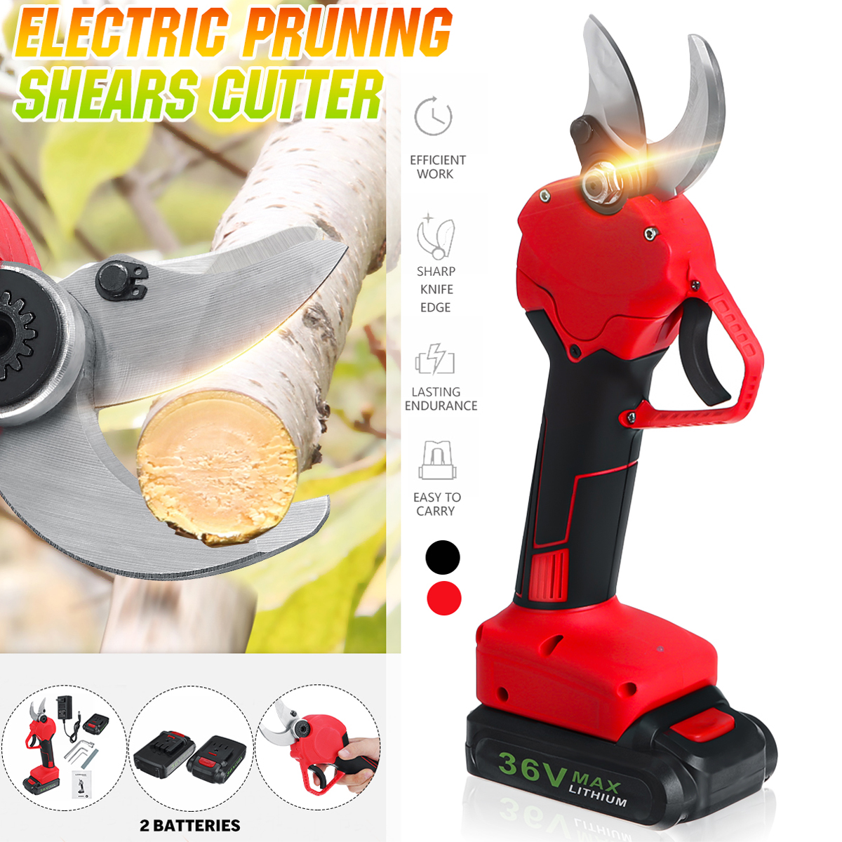 36V-Cordless-Electric-Pruning-Shears-Tree-Branches-Cutter2-Rechargeable-Battery-1660288-2
