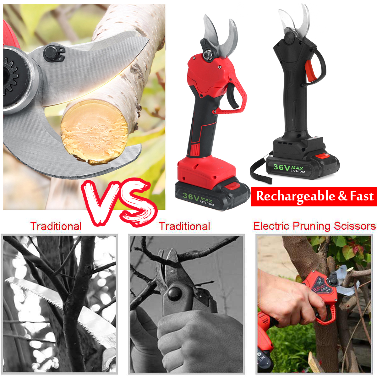 36V-Cordless-Electric-Pruning-Shears-Tree-Branches-Cutter2-Rechargeable-Battery-1660288-3
