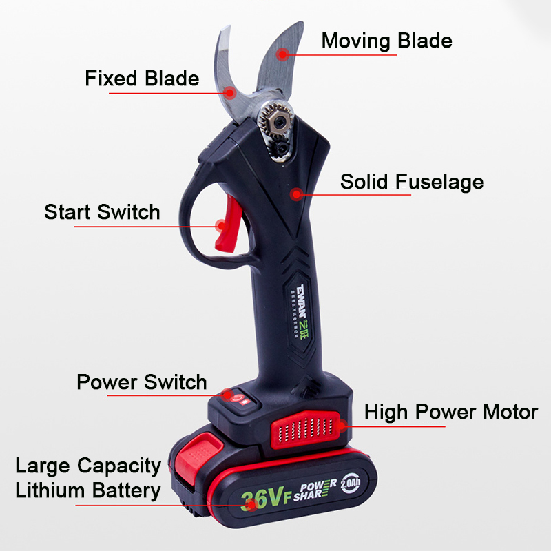 36VF-25mm-Cordless-Electric-Pruning-Shears-Cutter-Li-ion-Tree-Branch-Cutting-Tool-W-1-or-2-Battery-1670530-9