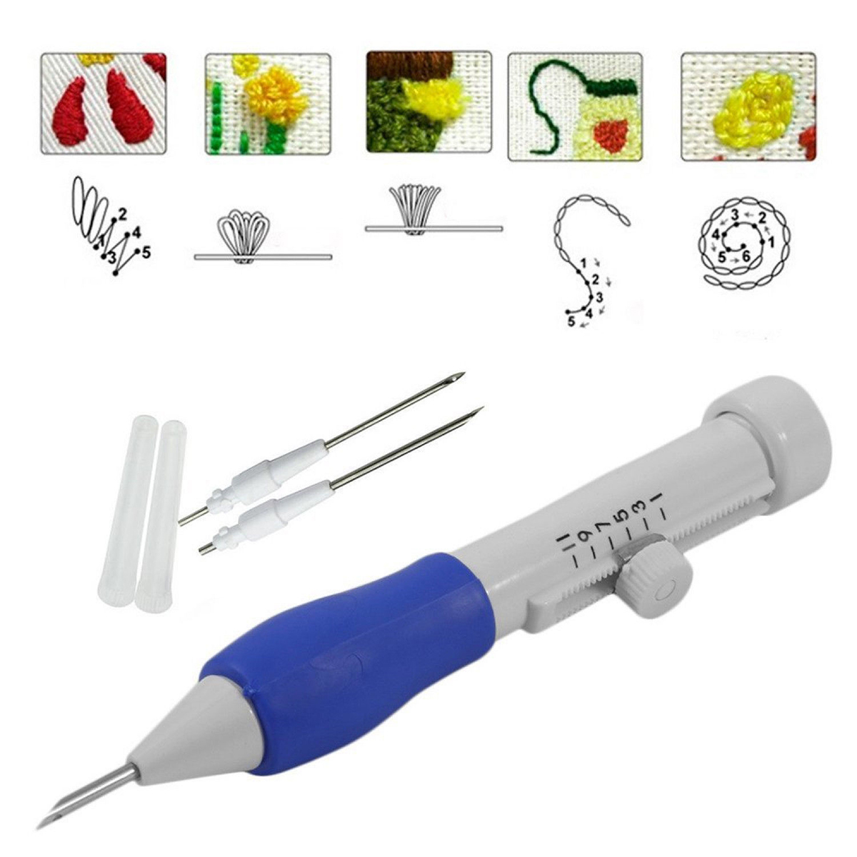 DIY-Embroidery-Pen-Set-Knitting-Sewing-Tools-Kit-Punch-Needle-Adjustable-1634278-3