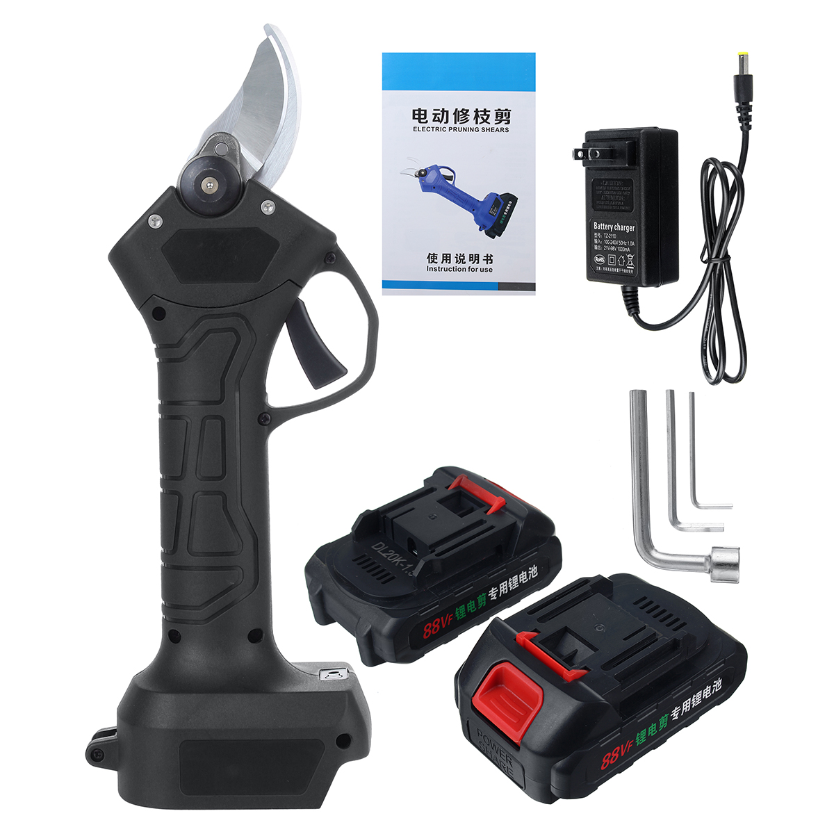 MUSTOOL-88VF-Cordless-Rechargeable-Electric-Pruning-Shears-W-12pcs-Battery-Garden-Scissor-Hedge-Trim-1827864-6