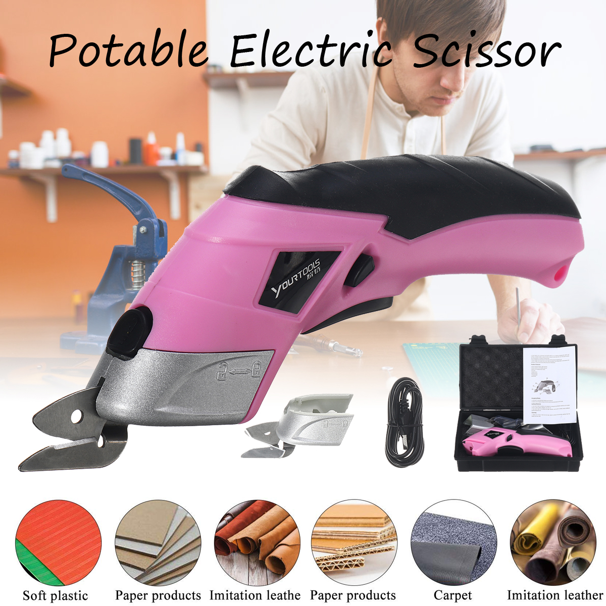 USB-Rechargeable-Potable-Electric-Scissor-Auto-Cutter-Cordless-with-2-Blades-Simplicity-Household-1637325-1