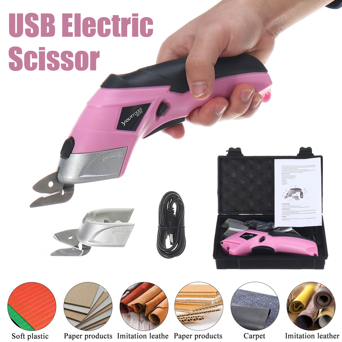 USB-Rechargeable-Potable-Electric-Scissor-Auto-Cutter-Cordless-with-2-Blades-Simplicity-Household-1637325-2