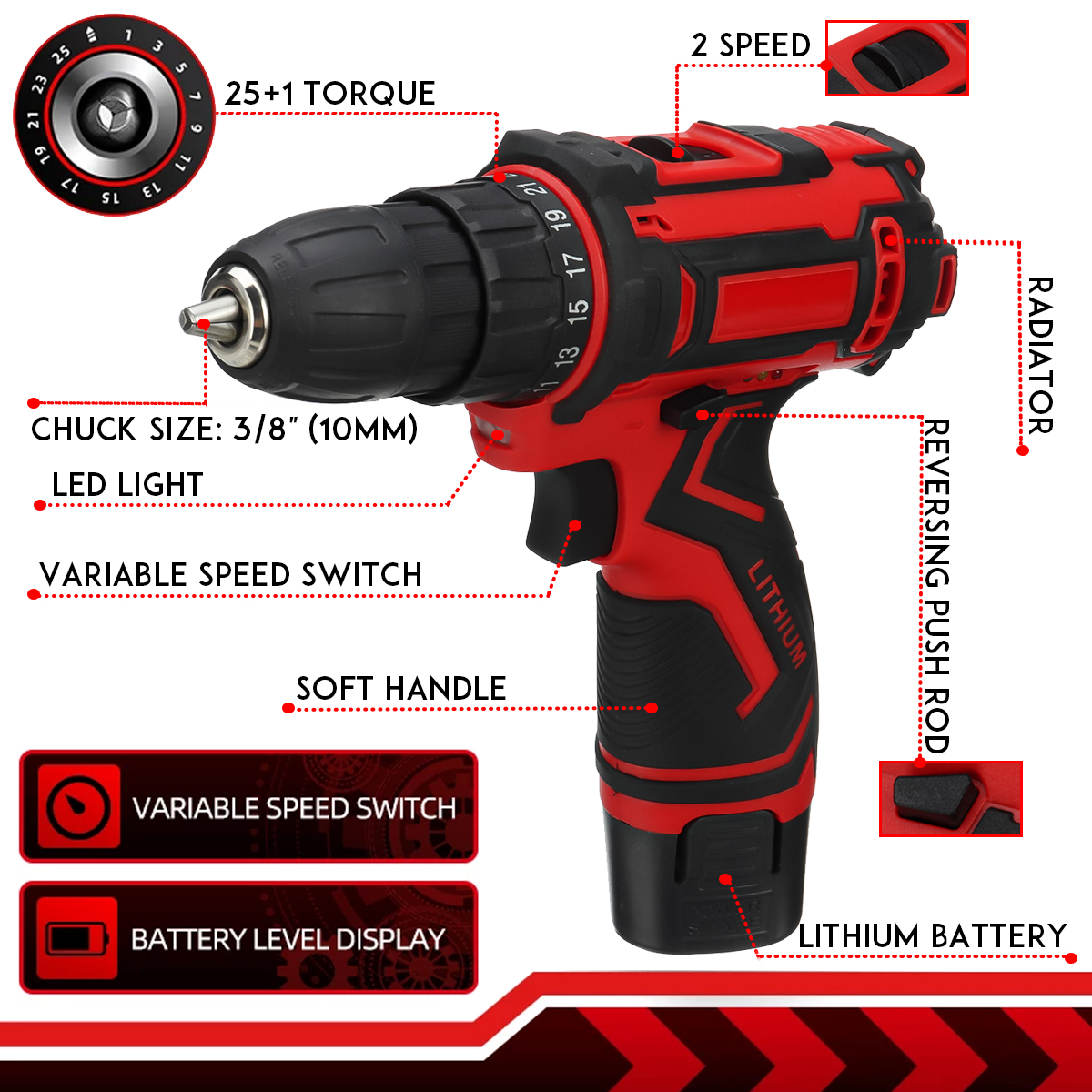 12V-300W-2-Speed-Cordless-Drill-Driver-251-Torque-1350-RPM-10mm-Electric-Screwdriver-W-12-Battery-1867946-2