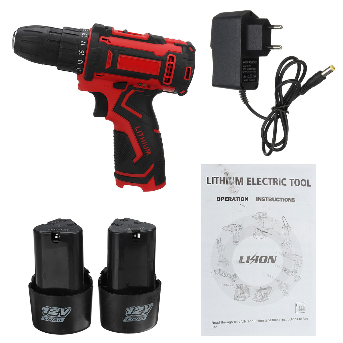 12V-300W-2-Speed-Cordless-Drill-Driver-251-Torque-1350-RPM-10mm-Electric-Screwdriver-W-12-Battery-1867946-7