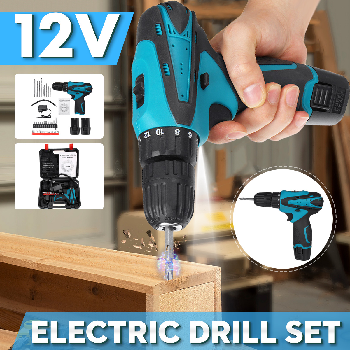 12V-Cordless-Electric-Drill-Screwdriver-2-Speeds-Impact-Drill-Driver-Set-W-12-Battery--Plastic-Box-1871608-2