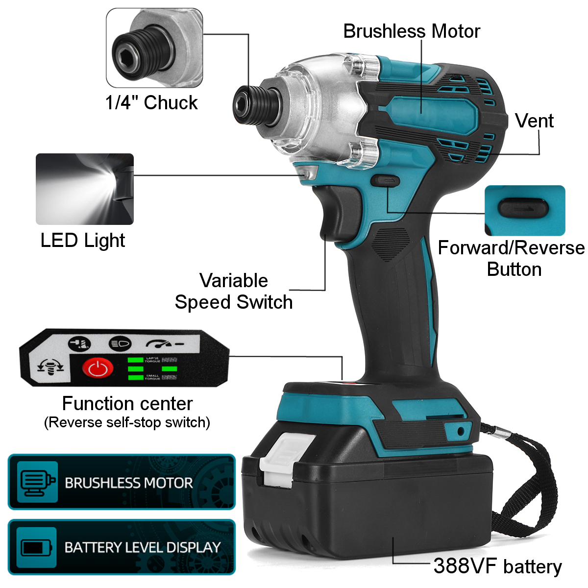 18V-14-inch-Brushless-Cordless-Electric-Screwdriver-Driver-Rechargeable-W-Battery-1790859-4