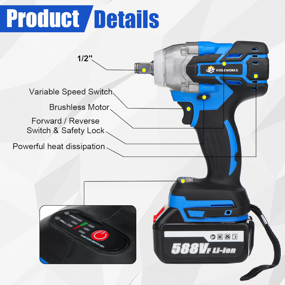 VIOLEWORKS-588VF-800NM-2-in-1-Electric-Cordless-Brushless-Impact-Wrench-Driver-Socket-Screwdriver-1825695-6