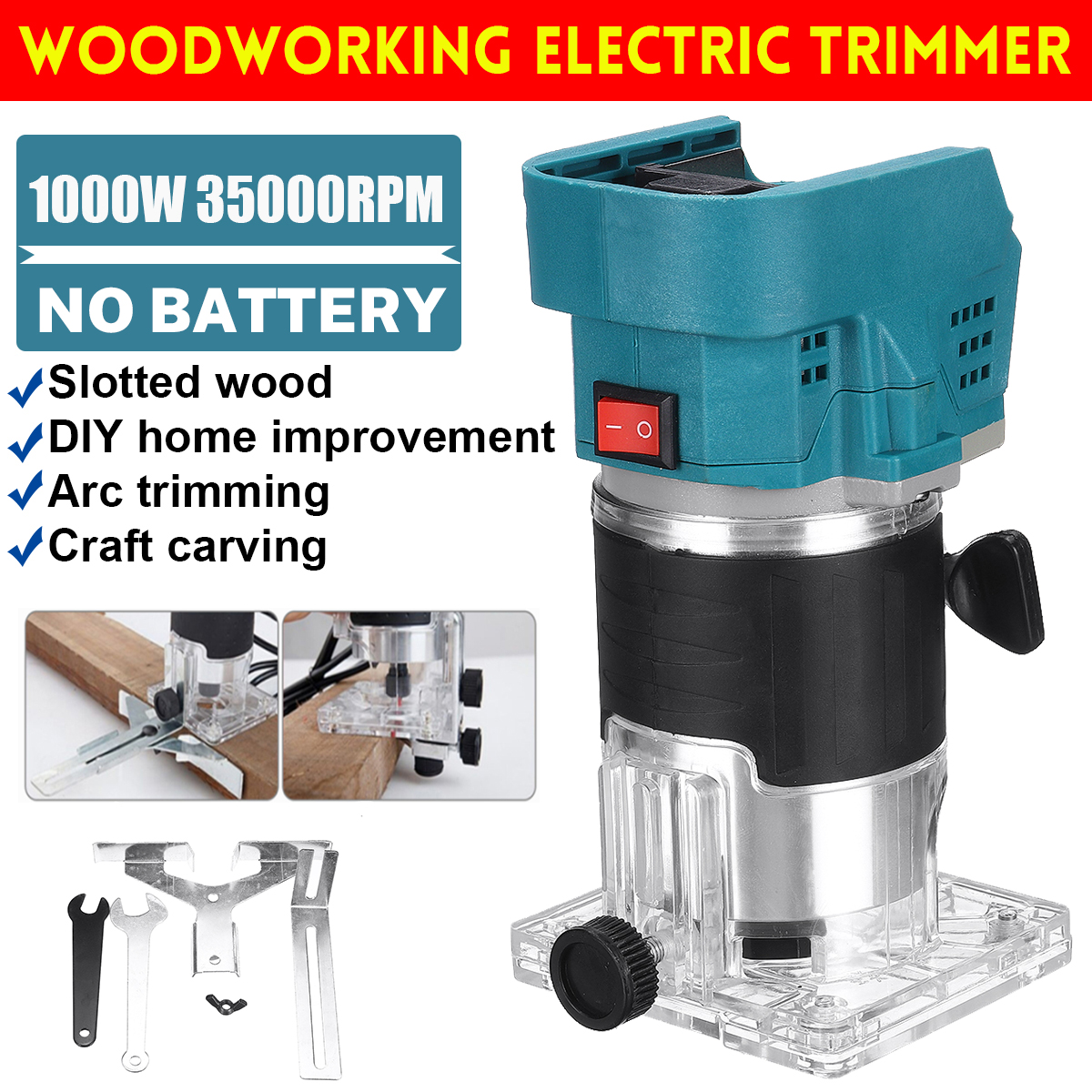 1000W-35000RPM-Electric-Hand-Trimmer-Woodworking-Wood-Milling-Machine-Without-Battery-For-Makita-Bat-1851537-2
