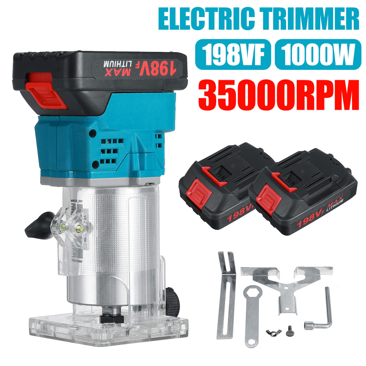 198VF-3000rpm-1000W-Brushless-Electric-Trimmer-Rechargeable-Woodworking-Trimming-Machine-W-12pcs-Bat-1829457-1
