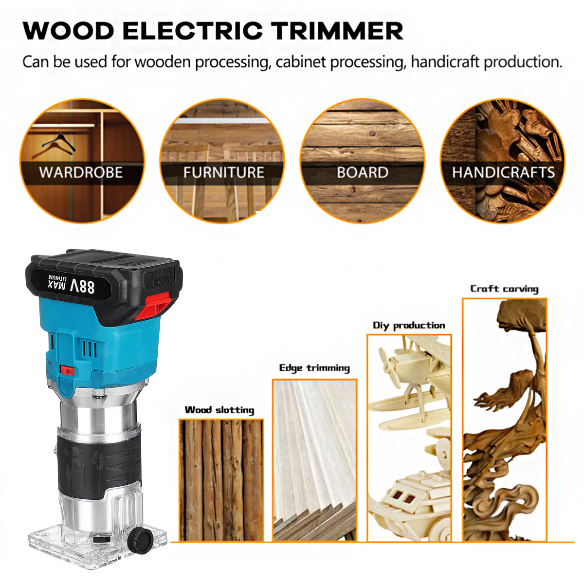 30000rpm-1000W-Cordless-Brushless-Electric-Trimmer-6-Speeds-Wood-Trimmer-Router-W-12pcs-Battery-1856249-4