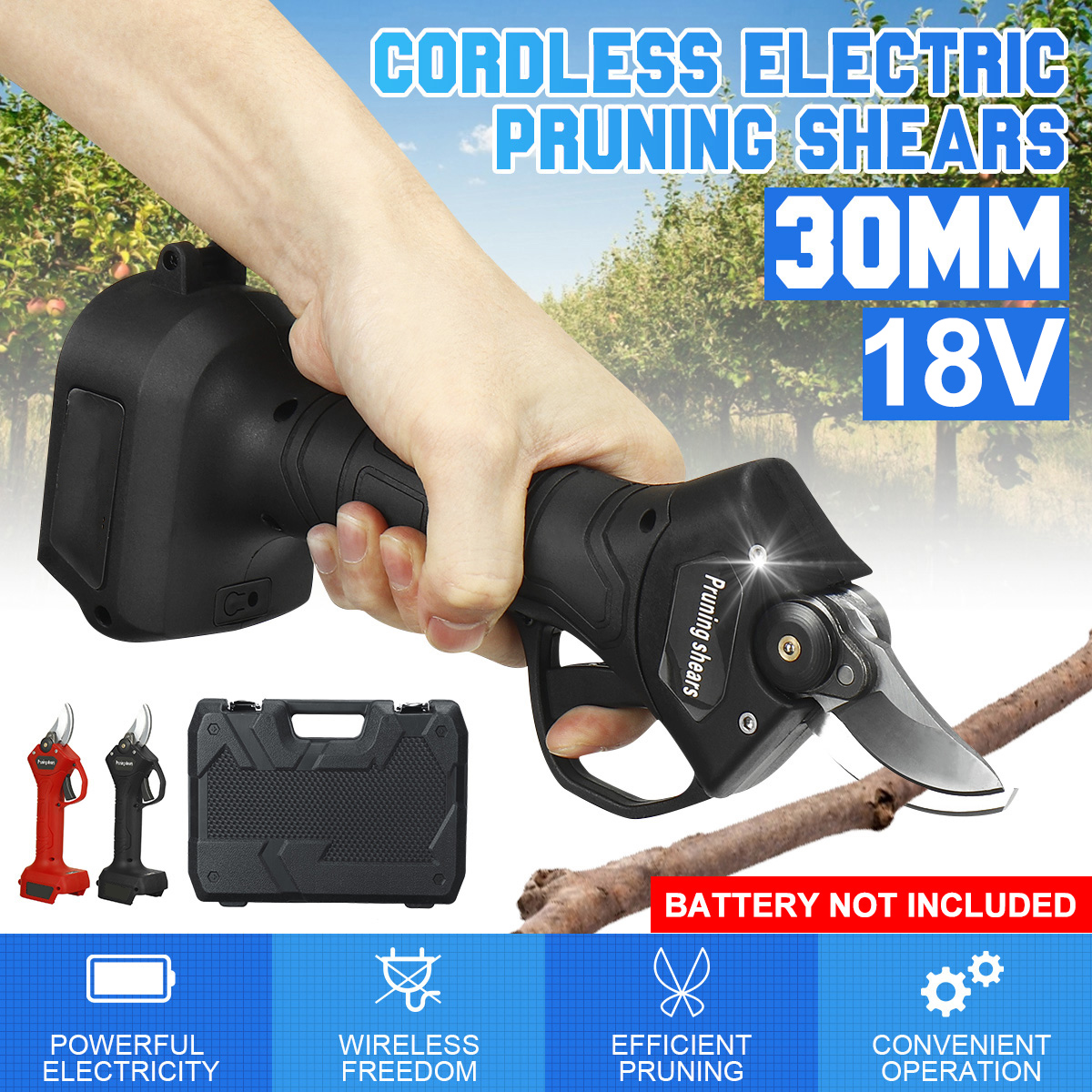30mm-Cordless-Electric-Pruning-Shears-Liion-Battery-Leaves-Trimmer-Garden-Power-Tool-Fit-Makita-1885465-2