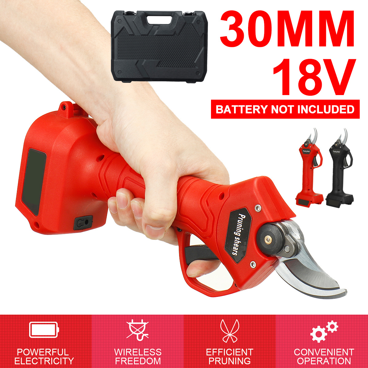 30mm-Cordless-Electric-Pruning-Shears-Liion-Battery-Leaves-Trimmer-Garden-Power-Tool-Fit-Makita-1885465-3