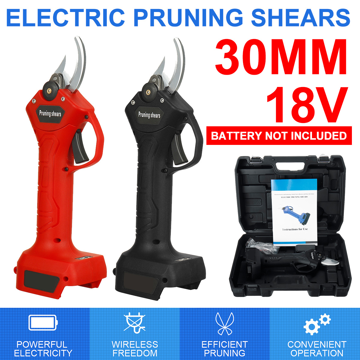 30mm-Cordless-Electric-Pruning-Shears-Liion-Battery-Leaves-Trimmer-Garden-Power-Tool-Fit-Makita-1885465-4