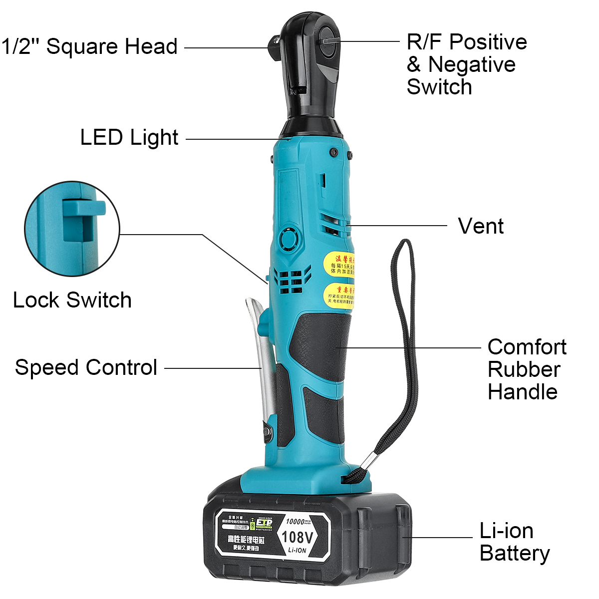 108V-160Nm-12-90ordm-LED-Electric-Right-Angle-Ratchet-Wrench-2X10000mAh-Battery-1681819-9