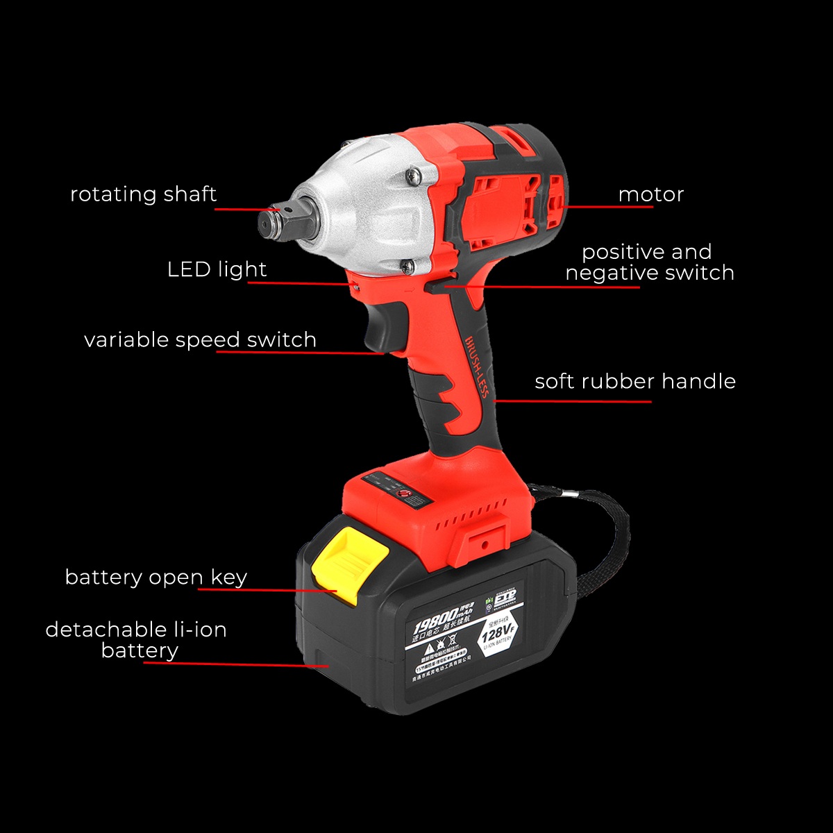 128VF-19800mah-Electric-Impact-Wrench-Brushless-Cordless-Drill-Tool-With-Battery-1685512-3