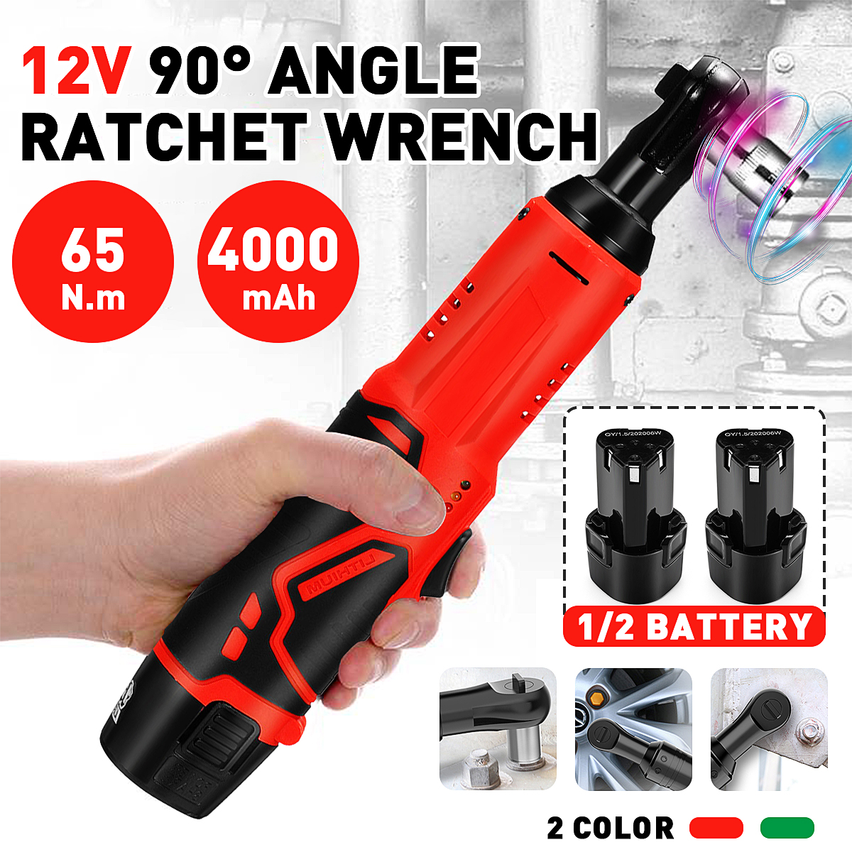 12V-4000mAh-Electric-Ratchet-Wrench-With-LED-Light-90deg-Angle-Wrench-Tool-W-12pcs-Battery-1714982-1