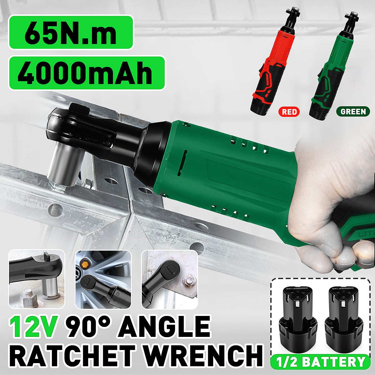 12V-4000mAh-Electric-Ratchet-Wrench-With-LED-Light-90deg-Angle-Wrench-Tool-W-12pcs-Battery-1714982-2